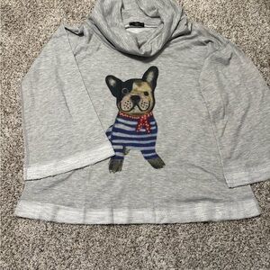 Gray French Bulldog Print Women's Sweatshirt